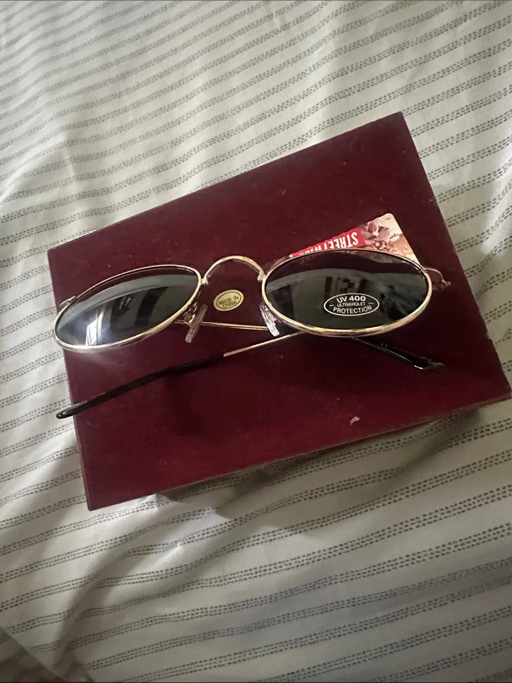 Gold Frame Black Lens Women's Sunglasses